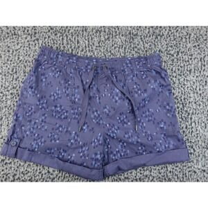 LL Bean Comfort Cotton Tencel Print Shorts Womens M Purple 517344 NWT